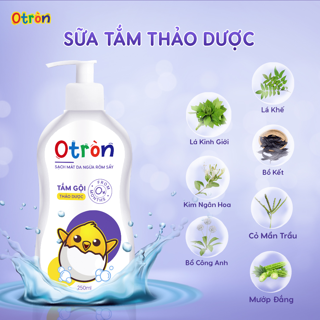 Sữa tắm gội O Tròn với thành phần thảo dược thiên nhiên